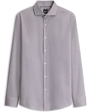 BOSS One Slim-Fit Hemd Aus Knitterfreier Oxford-Baumwolle - Lila