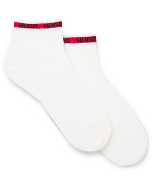 HUGO Lot De Deux Paires De Chaussettes Basses Avec Bande Logotée - Blanc