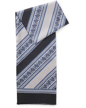 BOSS Zijden Sjaal Met Paisleymotief - Blauw