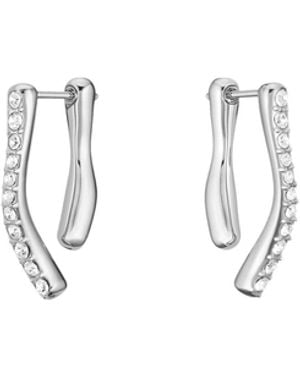BOSS Tone Earrings With Crystal Embellishments - White