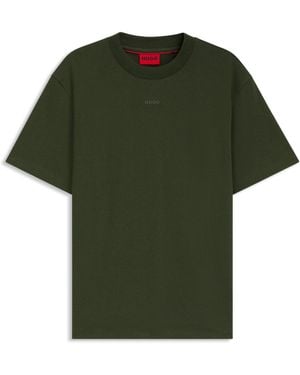 HUGO Relaxed-Fit T-Shirt Aus Baumwolle Mit Logo-Print - Grün