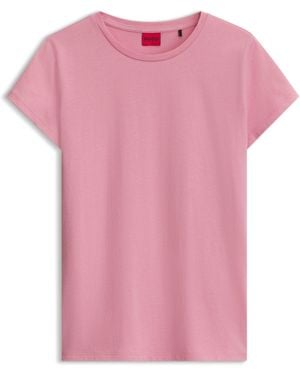 HUGO T-Shirt Aus Baumwolle Mit Logo - Pink