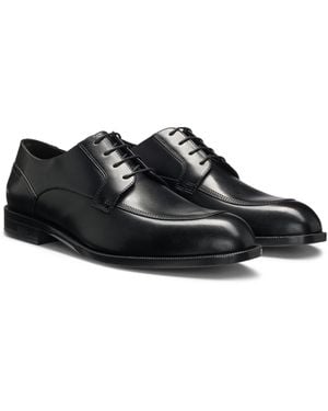 BOSS Derbyschoenen Van Leer Met Duurzame Buitenzool - Zwart