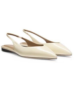 BOSS Leather Pumps With Slingback Strap - Metallic