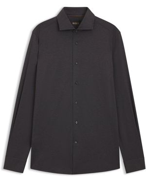 BOSS Gray Men's Shirts Size 15.5 - Black
