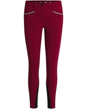 BOSS Equestrian Slim-Fit Breeches With Knee Grip - Red