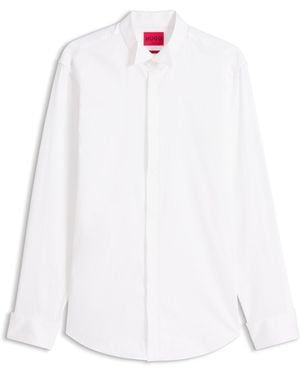 HUGO Slim-Fit Avondoverhemd Van Stretchkatoen - Wit