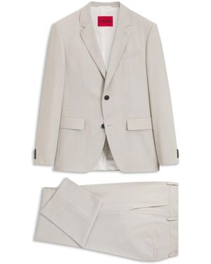 HUGO Traje Slim Fit De Dos Piezas En Paño Elástico Lavable A Máquina - Gris