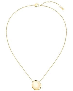 BOSS Tone Necklace With Pebble-Style Pendant - Metallic
