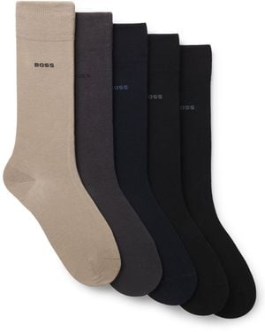 BOSS Five-Pack Of Regular-Length Socks - Black