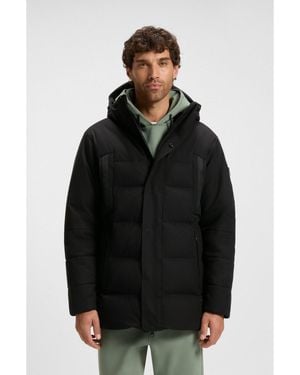 BOSS Water-Repellent Parka Jacket With Down Filling - Black