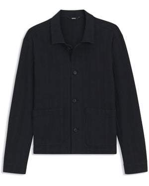 BOSS Relaxed-Fit Overshirt - Black