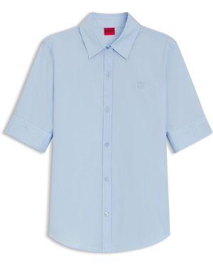 HUGO Regular-Fit Blouse Van Licht Katoenen Canvas - Blauw