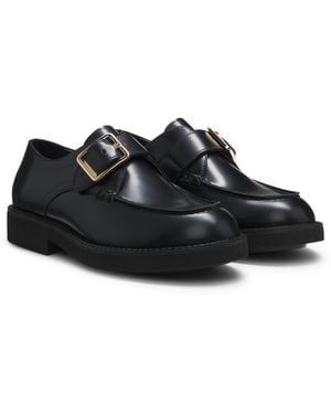 BOSS Monkstraps Aus Leder Mit Schließe Am Riemen - Schwarz