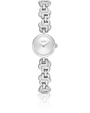 BOSS Double B Dressy Stainless-Steel Watch With Monogram Bracelet - Metallic