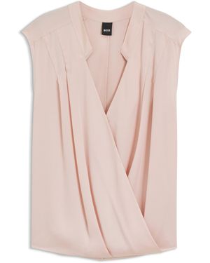 BOSS Light Pink Women's Business Blouses Size 4 - Natural