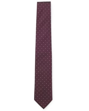 BOSS Silk-Blend Tie With Dot Pattern - Purple