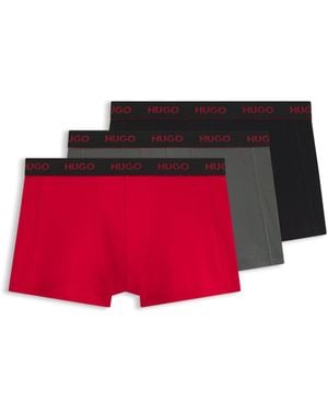HUGO 3-Pack Logo Trunks - Red