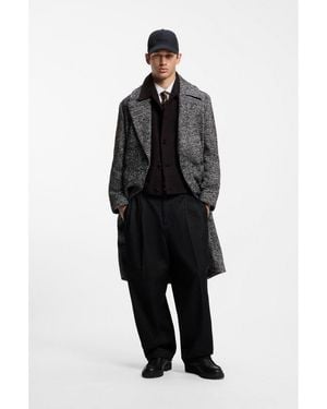 HUGO Double-Breasted Coat - Grey