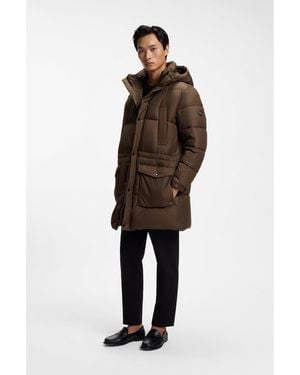 BOSS Padded Jacket With Water-Repellent Finish - Brown