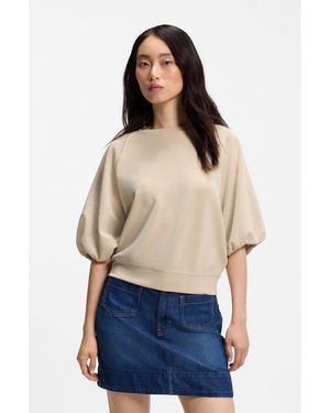 BOSS Oversized-Fit Sweatshirt With Short Balloon Sleeves - Blue