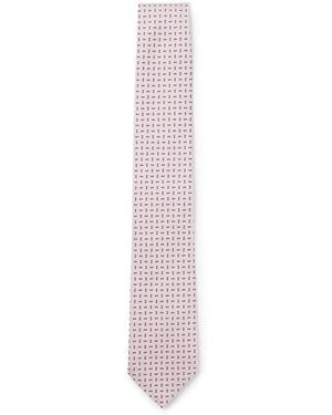 BOSS Silk-Blend Tie With Micro Pattern - Purple