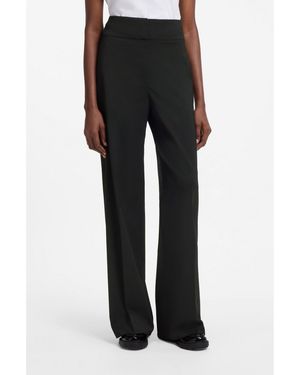 HUGO High-Waisted Regular-Fit Trousers With Flared Leg - Black