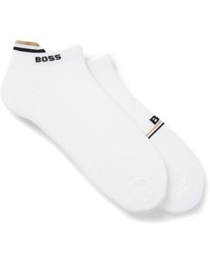 BOSS Two-Pack Of Ankle-Length Socks With Logos - White