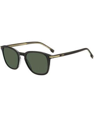 BOSS Acetate Sunglasses With-Tone Trims - Green