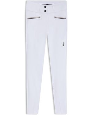 BOSS Equestrian High-Waisted Breeches With Knee Grip - White