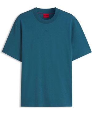 HUGO T-Shirt Van Katoenen Jersey - Blauw