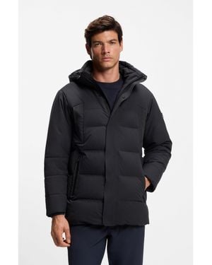 BOSS Water-Repellent Parka Jacket With Down Filling - Blue