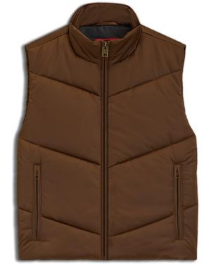 HUGO Waterafstotende Bodywarmer Van Gewatteerd Satijn - Bruin