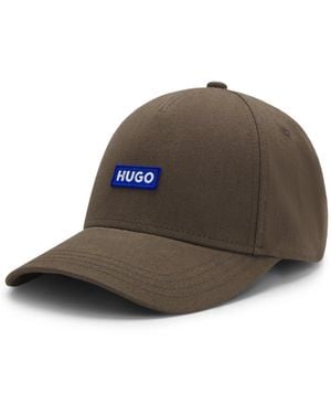 HUGO Cotton-Twill Cap With Logo Patch - Brown