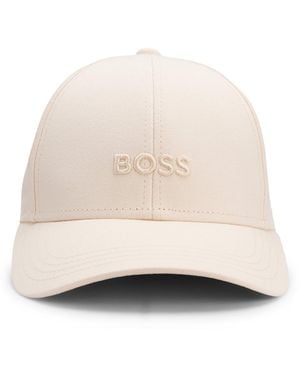 BOSS Casquette En Twill De Coton À Logo Brodé Ton Sur Ton - Neutre