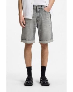 HUGO Relaxed-Tapered-Fit Shorts - Grey