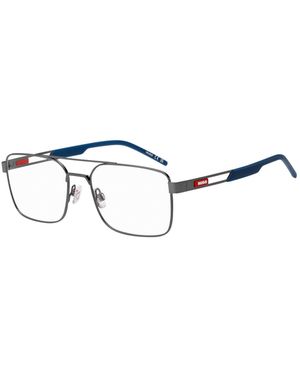 HUGO Metal Optical Frames With Contrast Rubber Logo - White