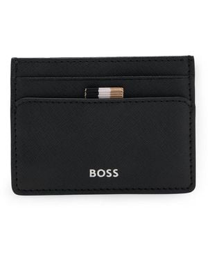 BOSS Card Holder With Foil-Emed Logo - Black