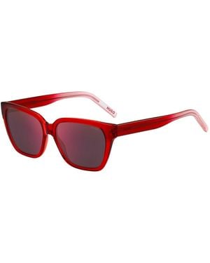 HUGO Acetate Sunglasses With Degradé Temples - Red
