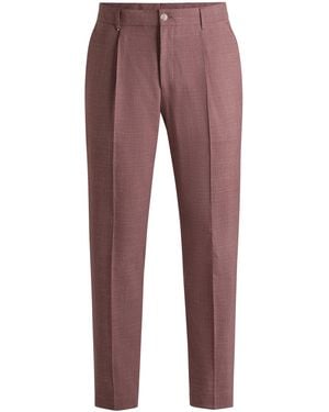 BOSS Business-Hose Aus Gemustertem Woll-Mix Mit Seide - Rot