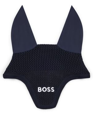 BOSS Bonnet Pour Cheval En Maille Crochetée - Bleu