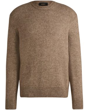 BOSS Relaxed-Fit Pullover Aus Wolle Mit Seiden- Und Bisonhaar-Anteil - Braun