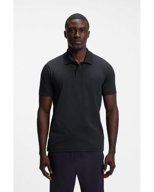 BOSS Regular-Fit Polo With Embroidered Logo - Black