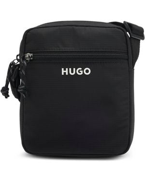HUGO Crossbody Bag With Contrast Logo - Black