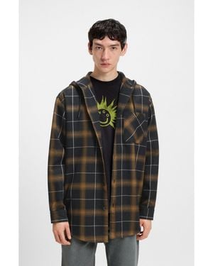 HUGO Hooded Oversized-Fit Overshirt - Black