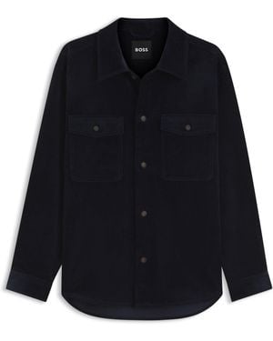 BOSS Relaxed-Fit Overshirt Aus Stretch-Cord - Blau
