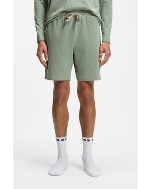 BOSS Logo-Embroidered Shorts - Green