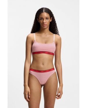 HUGO Two-Pack Of Stretch-Cotton Bralettes - Pink