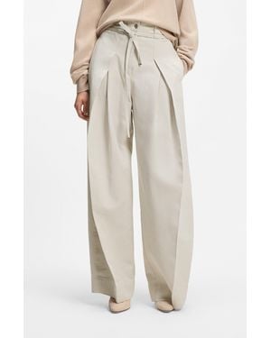 BOSS Patterned Women's Formal Pants Size 4 - Natural