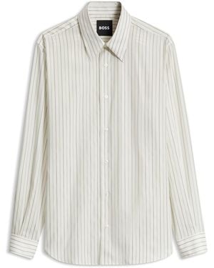 BOSS Slim-Fit Cotton Shirt - White
